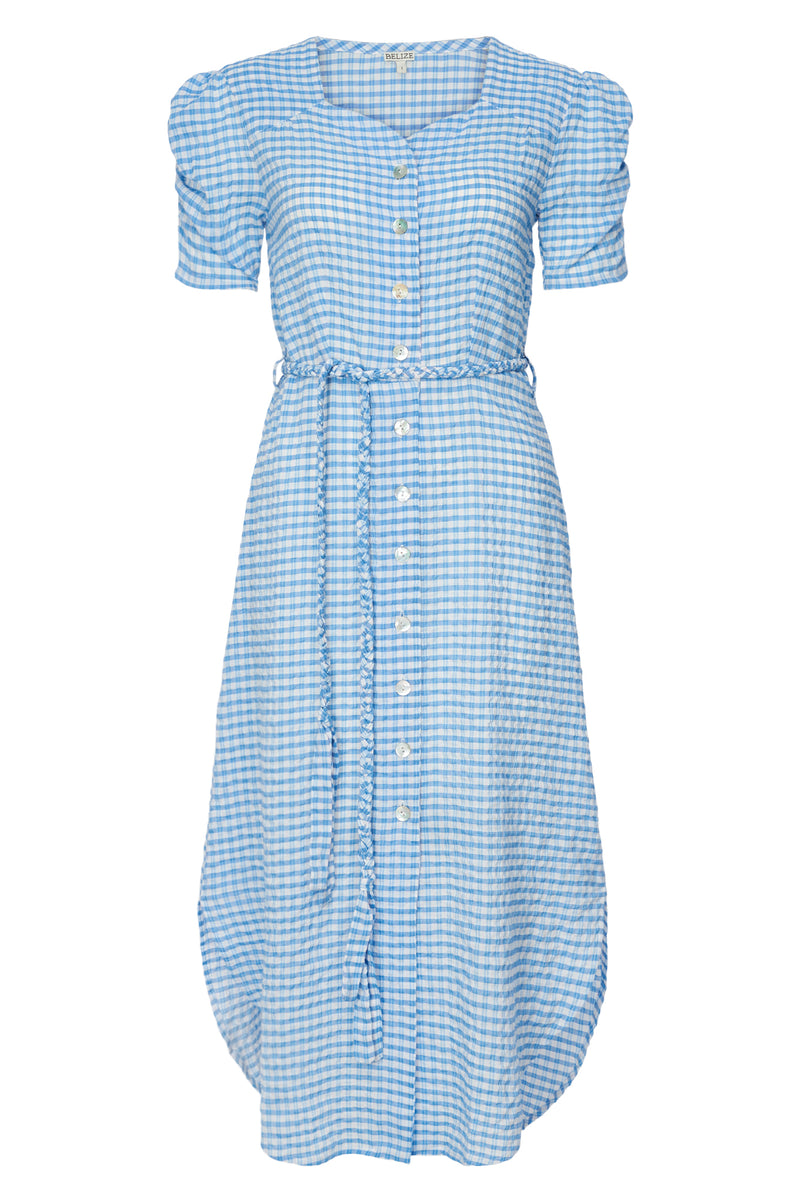 BELIZE | Claudia Midi Blue Check Shirt Dress Belize Officiel BELIZE | Claudia Midi Blue Check Shirt Dress Belize Officiel