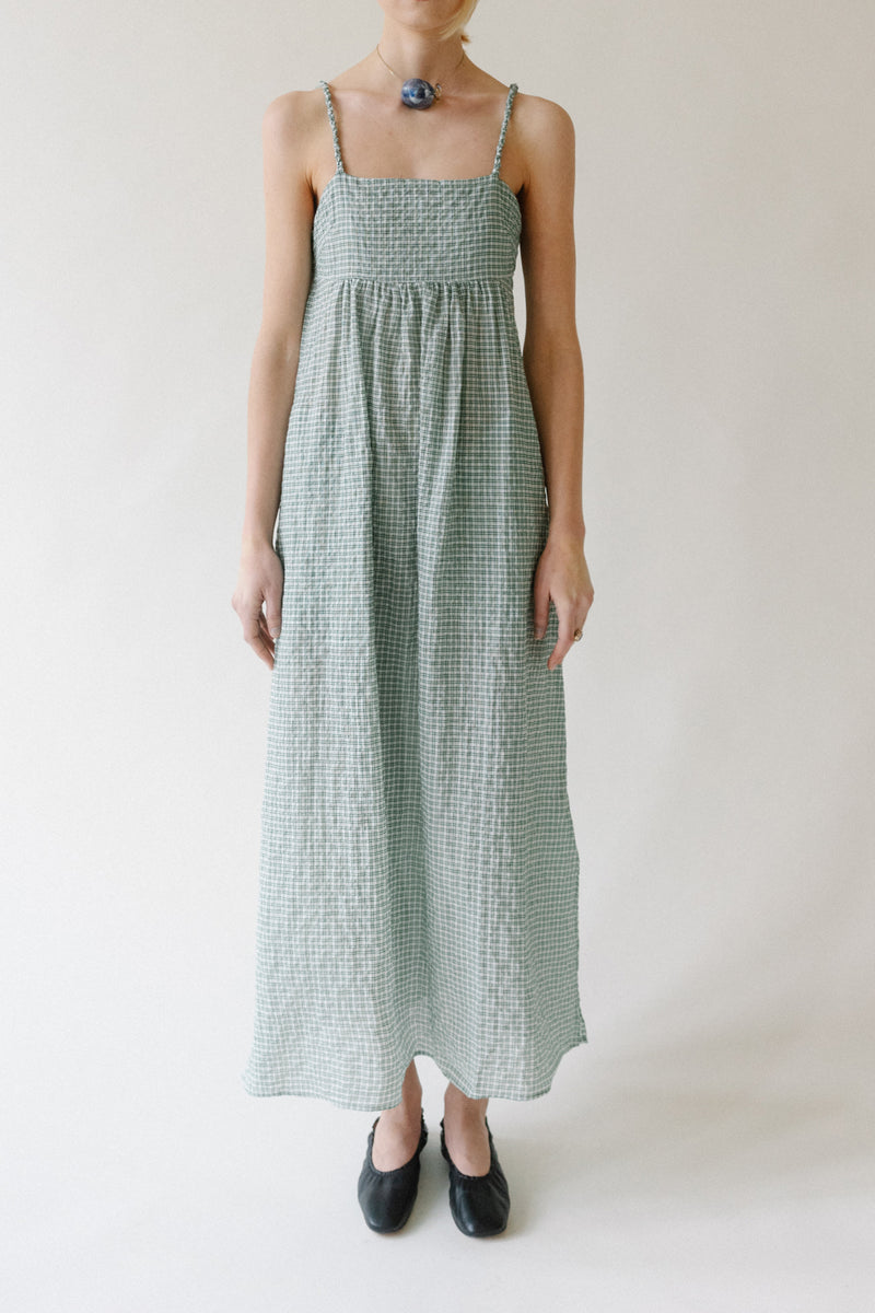 BELIZE | Louisa Green Check Cotton Strap Midi Dress Belize Officiel BELIZE | Louisa Green Check Cotton Strap Midi Dress Belize Officiel
