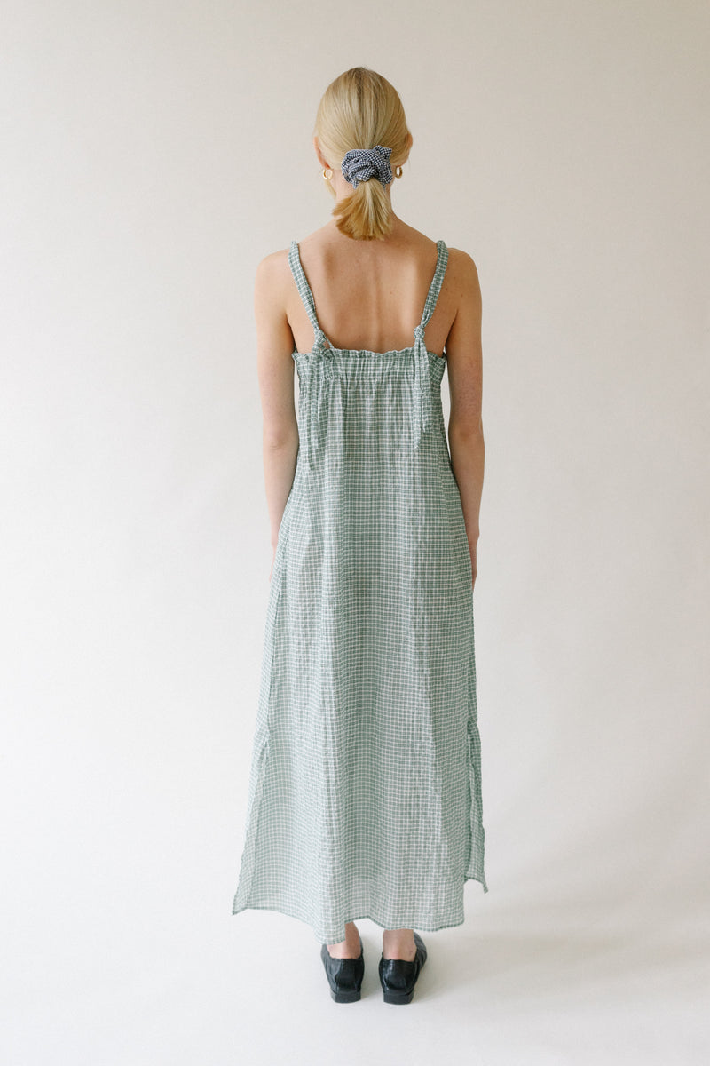 BELIZE | Louisa Green Check Cotton Strap Midi Dress Belize Officiel BELIZE | Louisa Green Check Cotton Strap Midi Dress Belize Officiel