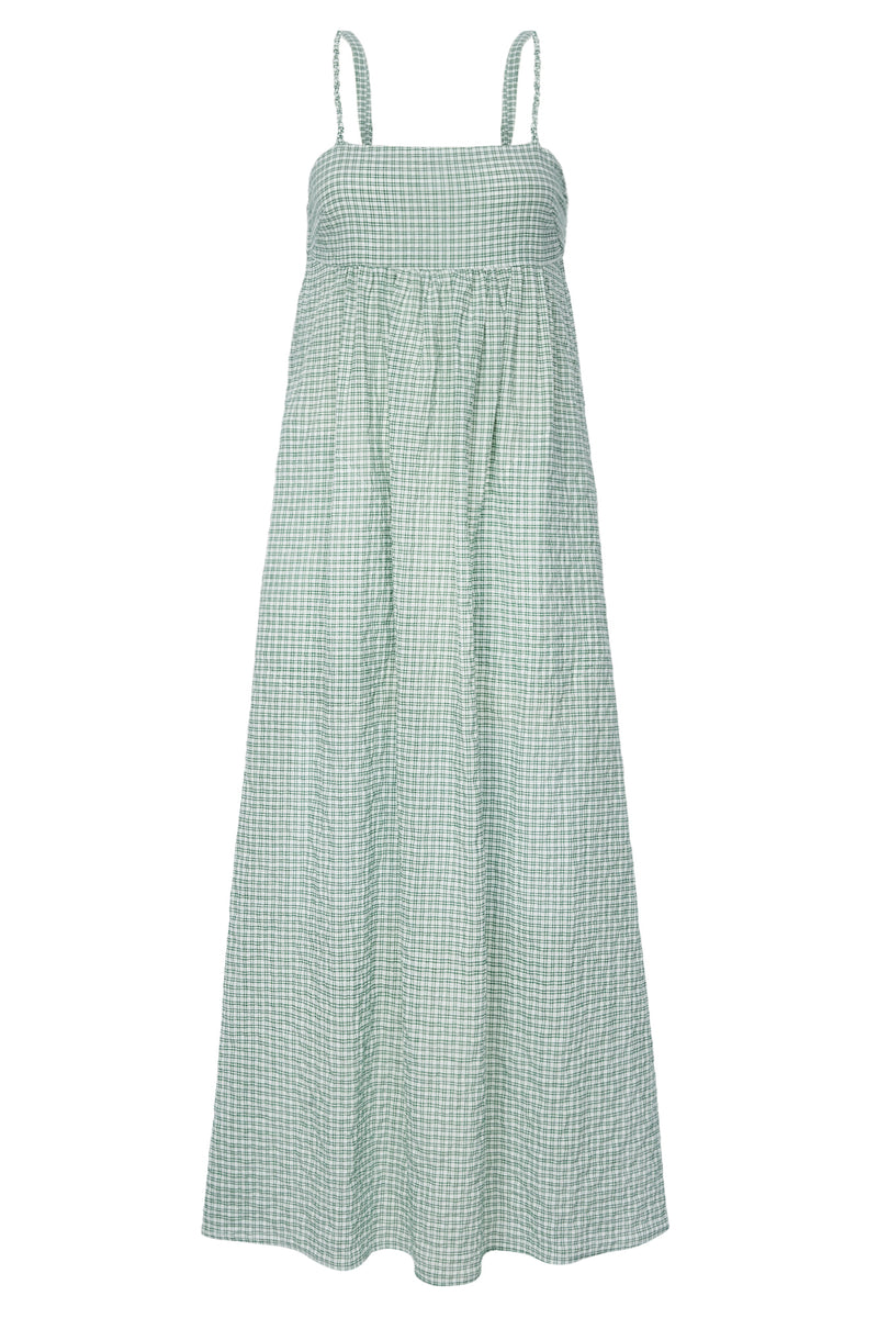 BELIZE | Louisa Green Check Cotton Strap Midi Dress Belize Officiel BELIZE | Louisa Green Check Cotton Strap Midi Dress Belize Officiel