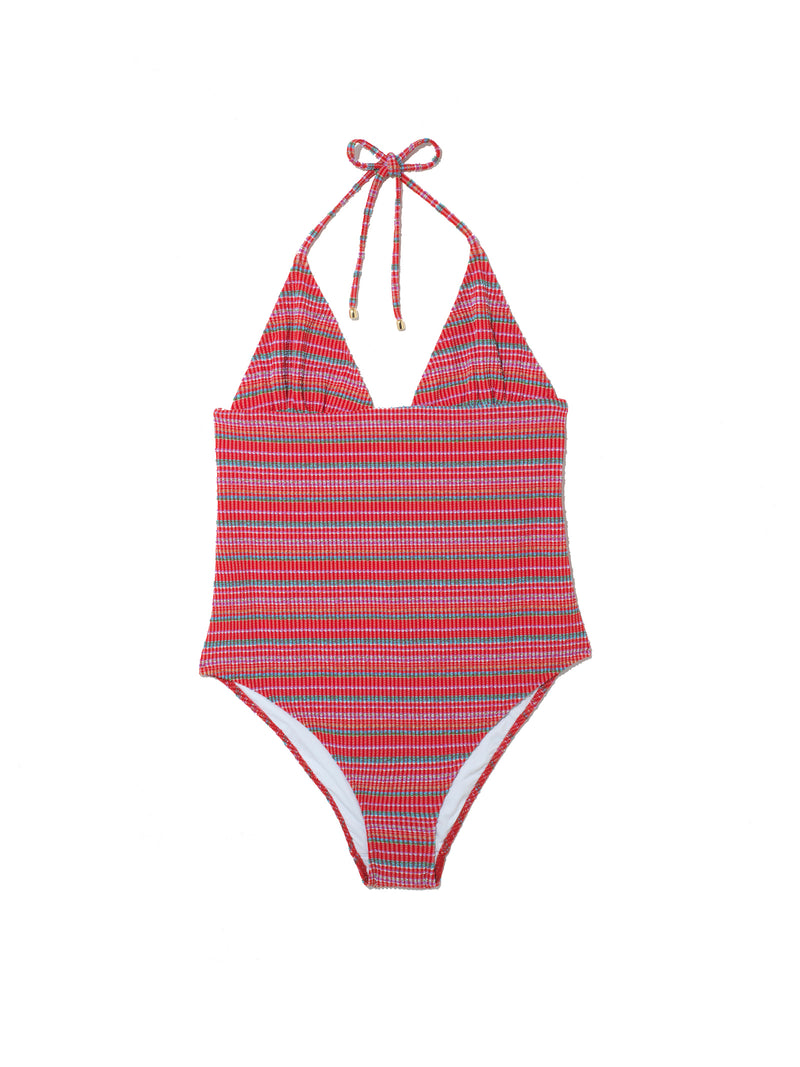 JOY RED SEERSUCKER SWIMSUIT